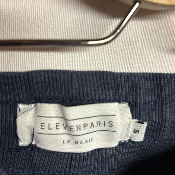 Eleven Paris Mens Fleece Jogger Pants Elastic Waist Navy Blue Size Small - Picture 2 of 7